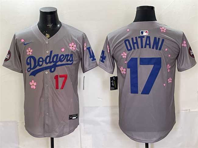 Men's Los Angeles Dodgers #17 Shohei Ohtani Grey 2025 Tokyo Series Limited Stitched Jersey,We sell and wholesale Men's Los Angeles Dodgers #17 Shohei Ohtani Grey 2025 Tokyo Series Limited Stitched Jersey on line form chian!