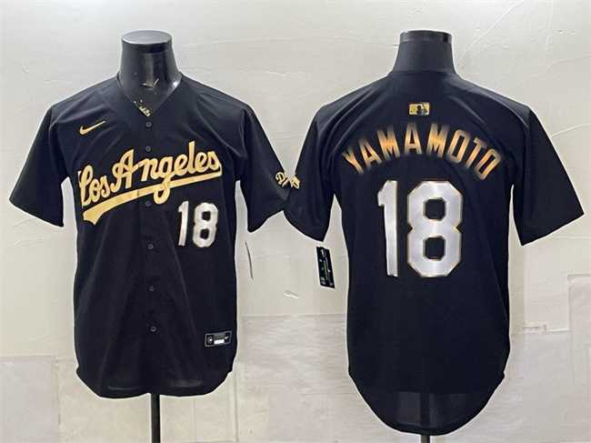 Men's Los Angeles Dodgers #18 Yoshinobu Yamamoto Black Gold Limited Stitched Jersey Dzhi,We sell and wholesale Men's Los Angeles Dodgers #18 Yoshinobu Yamamoto Black Gold Limited Stitched Jersey Dzhi on line form chian!
