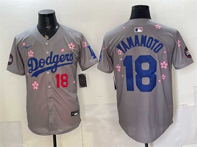 Men's Los Angeles Dodgers #18 Yoshinobu Yamamoto Grey 2025 Tokyo Series Limited Stitched Jersey,We sell and wholesale Men's Los Angeles Dodgers #18 Yoshinobu Yamamoto Grey 2025 Tokyo Series Limited Stitched Jersey on line form chian!