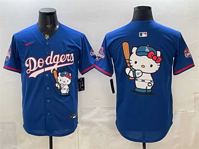 Men's Los Angeles Dodgers Team Big Logo Royal Hello Kitty Night 2025 World Series Champions Patch Stitched Jersey Dzhi,We sell and wholesale Men's Los Angeles Dodgers Team Big Logo Royal Hello Kitty Night 2025 World Series Champions Patch Stitched Jersey Dzhi on line form chian!