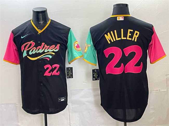 Men's San Diego Padres #22 Mason Miller 2022 Black City Connect Cool Base Stitched Jersey,We sell and wholesale Men's San Diego Padres #22 Mason Miller 2022 Black City Connect Cool Base Stitched Jersey on line form chian!