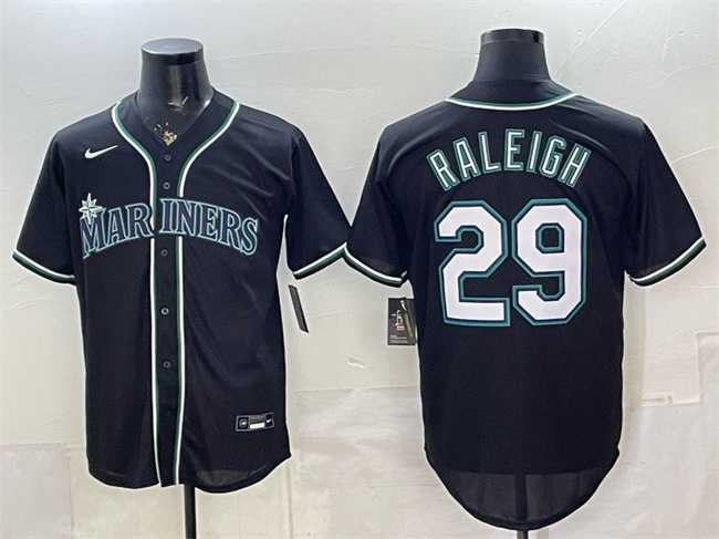 Men's Seattle Mariners #29 Cal Raleigh 2026 Fashion Replica Black Out Stitched Jersey,We sell and wholesale Men's Seattle Mariners #29 Cal Raleigh 2026 Fashion Replica Black Out Stitched Jersey on line form chian!