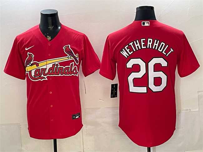 Men's St. Louis Cardinals #26 JJ Wetherholt Red Cool Base Stitched Jersey,We sell and wholesale Men's St. Louis Cardinals #26 JJ Wetherholt Red Cool Base Stitched Jersey on line form chian!