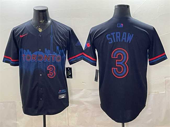 Men's Toronto Blue Jays #3 Myles Straw Navy 2024 City Connect Limited Stitched Jersey,We sell and wholesale Men's Toronto Blue Jays #3 Myles Straw Navy 2024 City Connect Limited Stitched Jersey on line form chian!