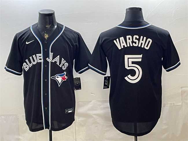 Men's Toronto Blue Jays #5 Daulton Varsho 2026 Fashion Replica Black Out Stitched Jersey,We sell and wholesale Men's Toronto Blue Jays #5 Daulton Varsho 2026 Fashion Replica Black Out Stitched Jersey on line form chian!