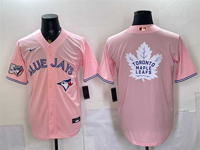 Men's Toronto Blue Jays & Leafs With White Leafs Logo Pink 50 Seasons Patch Stitched Jersey Dzhi,We sell and wholesale Men's Toronto Blue Jays & Leafs With White Leafs Logo Pink 50 Seasons Patch Stitched Jersey Dzhi on line form chian!