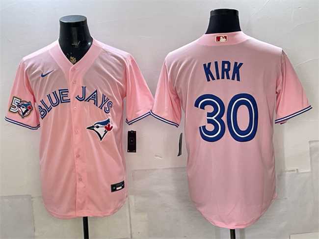 Men's Toronto Blue Jays #30 Alejandro Kirk Pink 50 Seasons Patch Stitched Jersey,We sell and wholesale Men's Toronto Blue Jays #30 Alejandro Kirk Pink 50 Seasons Patch Stitched Jersey on line form chian!