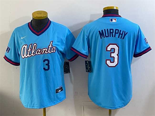 Women's Atlanta Braves #3 Dale Murphy Powder Blue 2026 City Connect Stadium Stitched Jersey,We sell and wholesale Women's Atlanta Braves #3 Dale Murphy Powder Blue 2026 City Connect Stadium Stitched Jersey on line form chian!