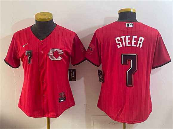 Women's Cincinnati Reds #7 Spencer Steer Red 2026 City Connect Stadium Stitched Jersey,We sell and wholesale Women's Cincinnati Reds #7 Spencer Steer Red 2026 City Connect Stadium Stitched Jersey on line form chian!