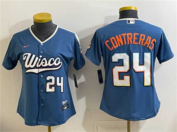 Women's Milwaukee Brewers #24 William Contreras Mineral Blue 2026 City Connect Stadium Stitched Jersey,We sell and wholesale Women's Milwaukee Brewers #24 William Contreras Mineral Blue 2026 City Connect Stadium Stitched Jersey on line form chian!