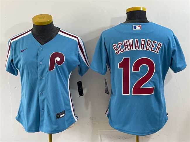 Women's Philadelphia Phillies #12 Kyle Schwarber Blue Stitched Jersey,We sell and wholesale Women's Philadelphia Phillies #12 Kyle Schwarber Blue Stitched Jersey on line form chian!