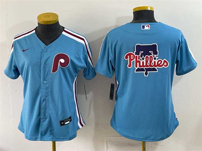 Women's Philadelphia Phillies Team Big Logo Blue Stitched Jersey Dzhi,We sell and wholesale Women's Philadelphia Phillies Team Big Logo Blue Stitched Jersey Dzhi on line form chian!