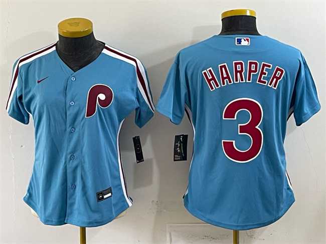 Women's Philadelphia Phillies #3 Bryce Harper Blue Stitched Jersey,We sell and wholesale Women's Philadelphia Phillies #3 Bryce Harper Blue Stitched Jersey on line form chian!