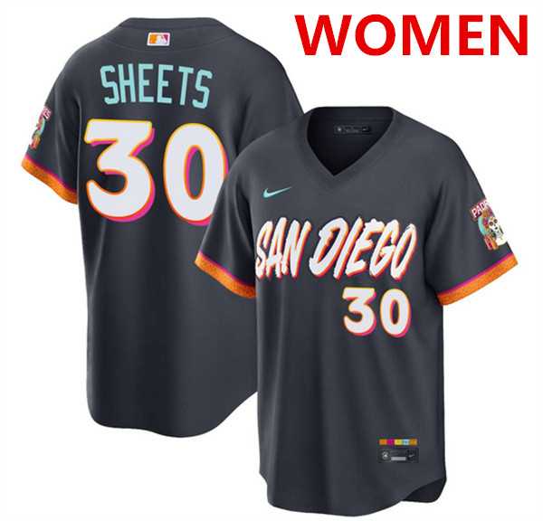 Women's San Diego Padres #30 Gavin Sheets Obsidian 2026 City Connect Stadium Stitched Jersey Dzhi,We sell and wholesale Women's San Diego Padres #30 Gavin Sheets Obsidian 2026 City Connect Stadium Stitched Jersey Dzhi on line form chian!