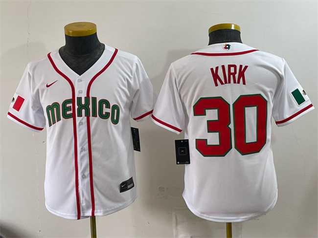 Youth Mexico Baseball #30 Alejandro Kirk White 2026 World Baseball Classic Home Stadium Stitched Jersey,We sell and wholesale Youth Mexico Baseball #30 Alejandro Kirk White 2026 World Baseball Classic Home Stadium Stitched Jersey on line form chian!