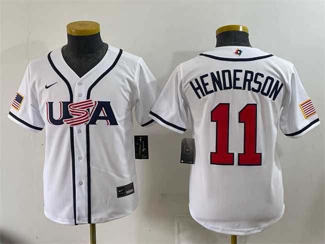 Youth USA Baseball #11 Gunnar Henderson White 2026 World Baseball Classic Home Stadium Stitched Jersey,We sell and wholesale Youth USA Baseball #11 Gunnar Henderson White 2026 World Baseball Classic Home Stadium Stitched Jersey on line form chian!