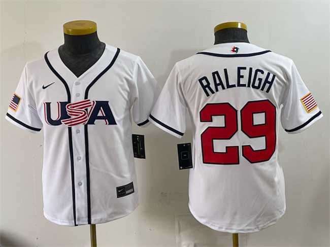 Youth USA Baseball #29 Cal Raleigh White 2026 World Baseball Classic Home Stadium Stitched Jersey,We sell and wholesale Youth USA Baseball #29 Cal Raleigh White 2026 World Baseball Classic Home Stadium Stitched Jersey on line form chian!