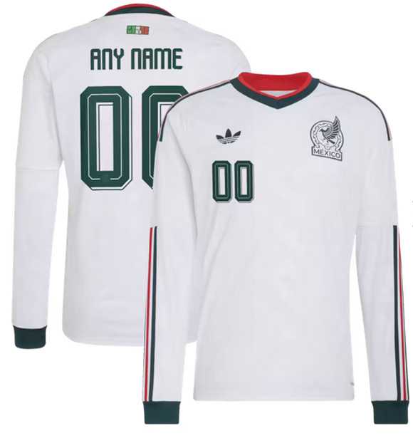Men's Mexico Custom White 2026 Away Long Sleeve Soccer Jersey,We sell and wholesale Men's Mexico Custom White 2026 Away Long Sleeve Soccer Jersey on line form chian!