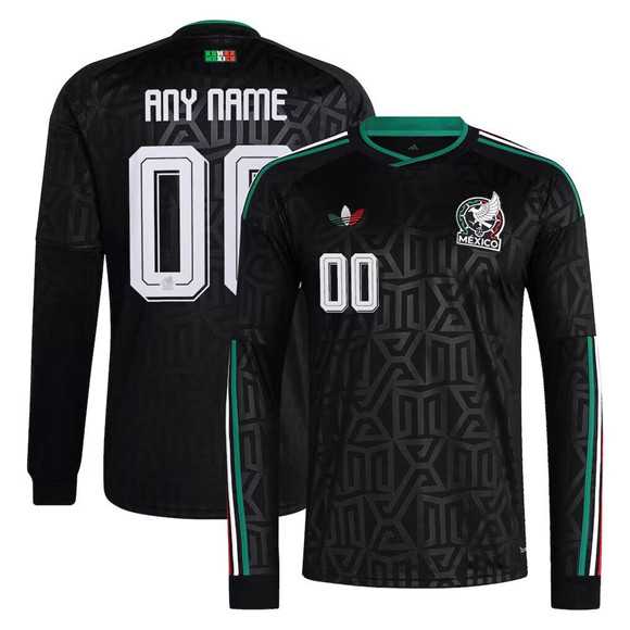 Men's Mexico Custom Black 2026 Long Sleeve Soccer Jersey,We sell and wholesale Men's Mexico Custom Black 2026 Long Sleeve Soccer Jersey on line form chian!