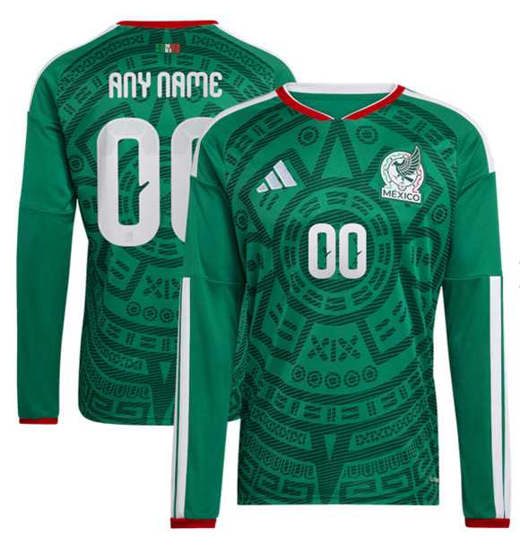 Men's Mexico Custom Black 2026 Home Soccer Long Sleeve Jersey,We sell and wholesale Men's Mexico Custom Black 2026 Home Soccer Long Sleeve Jersey on line form chian!