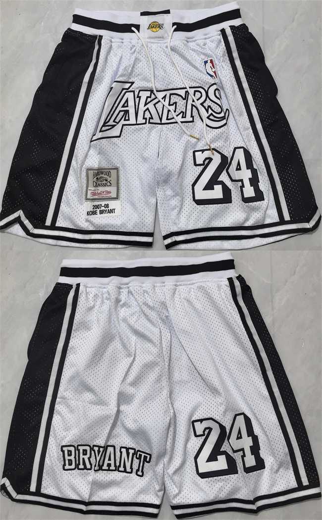 Men's Los Angeles Lakers #24 Kobe Bryant White 2026 Shorts (Run Small),We sell and wholesale Men's Los Angeles Lakers #24 Kobe Bryant White 2026 Shorts (Run Small) on line form chian!