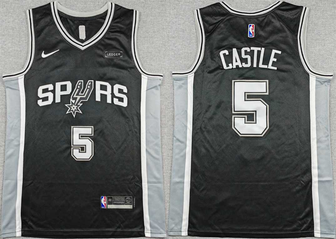 Men's San Antonio Spurs #5 Stephon Castle Black 2025-26 Icon Edition Stitched Jersey,We sell and wholesale Men's San Antonio Spurs #5 Stephon Castle Black 2025-26 Icon Edition Stitched Jersey on line form chian!