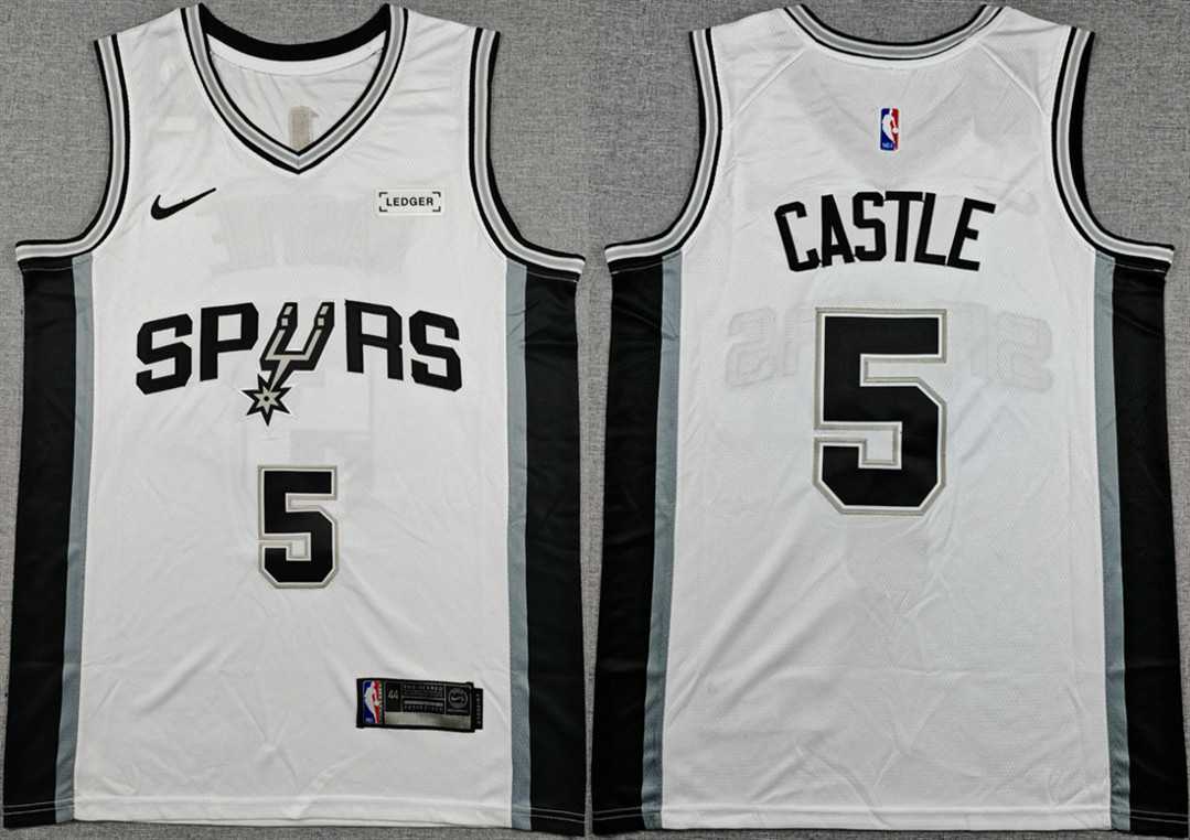 Men's San Antonio Spurs #5 Stephon Castle White 2025-26 Association Edition Stitched Jersey,We sell and wholesale Men's San Antonio Spurs #5 Stephon Castle White 2025-26 Association Edition Stitched Jersey on line form chian!