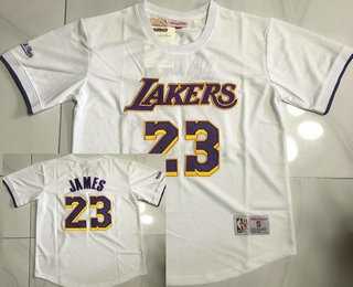 Men's Los Angeles Lakers #23 LeBron James White Short Sleeved AU Throwback Jersey Dzhi,We sell and wholesale Men's Los Angeles Lakers #23 LeBron James White Short Sleeved AU Throwback Jersey Dzhi on line form chian!