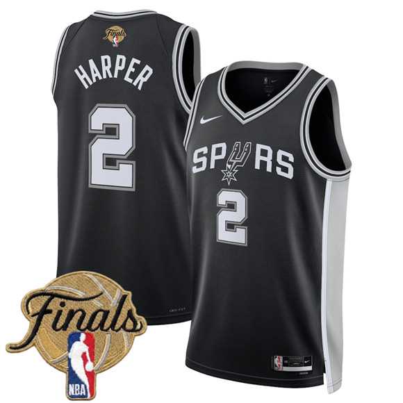 Men's San Antonio Spurs #2 Dylan Harper Black 2026 Finals Patch Icon Edition Stitched Jersey Dzhi,We sell and wholesale Men's San Antonio Spurs #2 Dylan Harper Black 2026 Finals Patch Icon Edition Stitched Jersey Dzhi on line form chian!