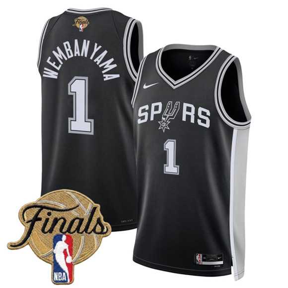 Men's San Antonio Spurs #1 Victor Wembanyama Black 2026 Finals Patch Icon Edition Stitched Jersey Dzhi,We sell and wholesale Men's San Antonio Spurs #1 Victor Wembanyama Black 2026 Finals Patch Icon Edition Stitched Jersey Dzhi on line form chian!
