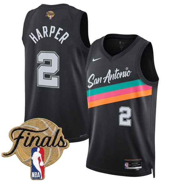 Men's San Antonio Spurs #2 Dylan Harper Black 2026 Finals Patch City Edition Stitched Jersey Dzhi,We sell and wholesale Men's San Antonio Spurs #2 Dylan Harper Black 2026 Finals Patch City Edition Stitched Jersey Dzhi on line form chian!