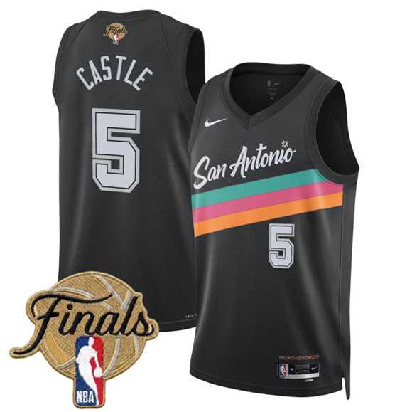 Men's San Antonio Spurs #5 Stephon Castle Black 2026 Finals Patch City Edition Stitched Jersey Dzhi,We sell and wholesale Men's San Antonio Spurs #5 Stephon Castle Black 2026 Finals Patch City Edition Stitched Jersey Dzhi on line form chian!