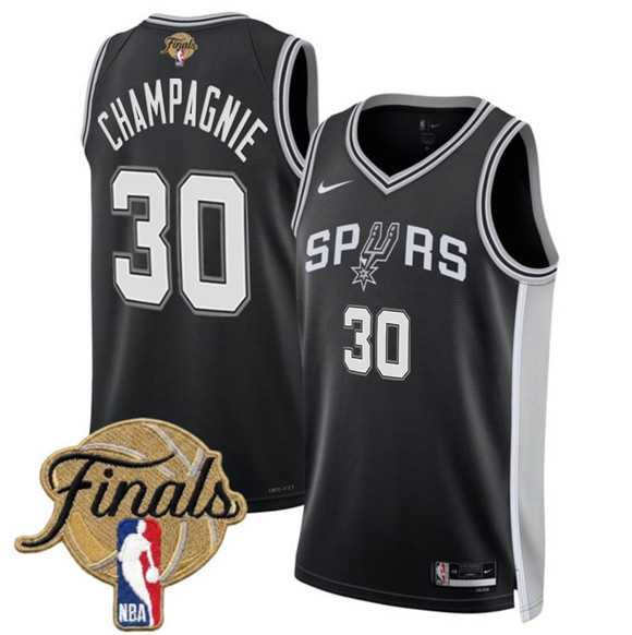 Men's San Antonio Spurs #30 Julian Champagnie Black 2026 Finals Patch Icon Edition Stitched Jersey Dzhi,We sell and wholesale Men's San Antonio Spurs #30 Julian Champagnie Black 2026 Finals Patch Icon Edition Stitched Jersey Dzhi on line form chian!