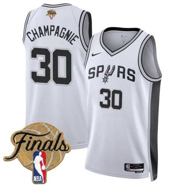 Men's San Antonio Spurs #30 Julian Champagnie White 2026 Finals Patch Association Edition Stitched Jersey Dzhi,We sell and wholesale Men's San Antonio Spurs #30 Julian Champagnie White 2026 Finals Patch Association Edition Stitched Jersey Dzhi on line form chian!