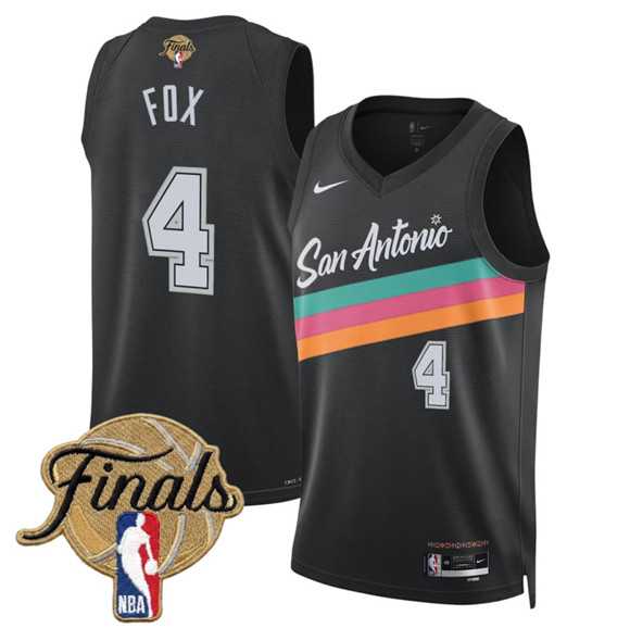 Men's San Antonio Spurs #4 De'Aaron Fox Black 2026 Finals Patch City Edition Stitched Jersey Dzhi,We sell and wholesale Men's San Antonio Spurs #4 De'Aaron Fox Black 2026 Finals Patch City Edition Stitched Jersey Dzhi on line form chian!