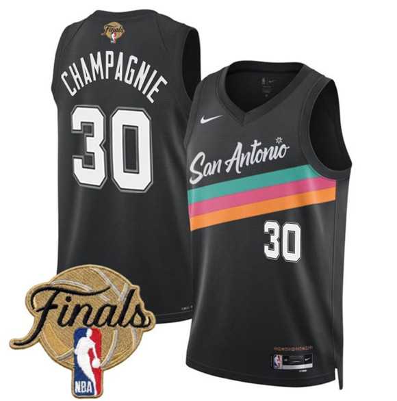 Men's San Antonio Spurs #30 Julian Champagnie Black 2026 Finals Patch City Edition Stitched Jersey Dzhi,We sell and wholesale Men's San Antonio Spurs #30 Julian Champagnie Black 2026 Finals Patch City Edition Stitched Jersey Dzhi on line form chian!