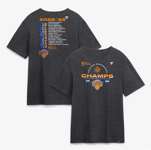 Men's New York Knicks Heather Charcoal 2026 Eastern Conference Champions Roster T-Shirt,We sell and wholesale Men's New York Knicks Heather Charcoal 2026 Eastern Conference Champions Roster T-Shirt on line form chian!