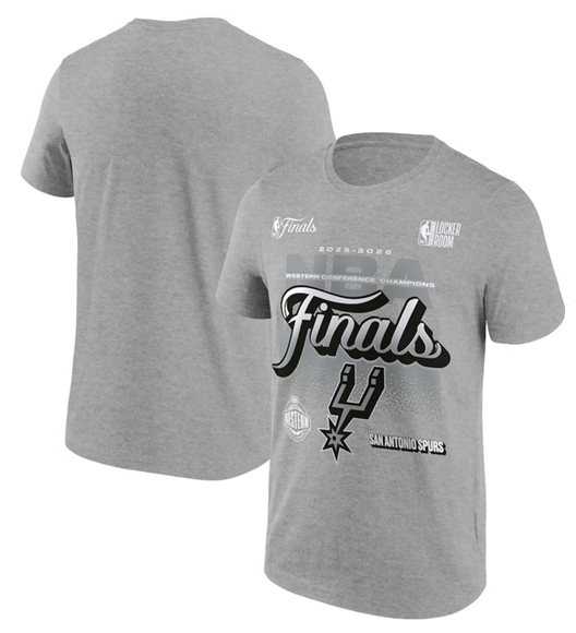 Men's San Antonio Spurs Gray 2026 NBA Western Conference Champions Authentic Locker Room T-Shirt,We sell and wholesale Men's San Antonio Spurs Gray 2026 NBA Western Conference Champions Authentic Locker Room T-Shirt on line form chian!