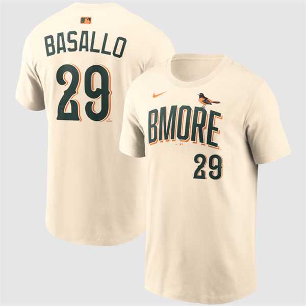 Men's Baltimore Orioles #29 Samuel Basallo Natural 2026 City Connect T-Shirt,We sell and wholesale Men's Baltimore Orioles #29 Samuel Basallo Natural 2026 City Connect T-Shirt on line form chian!