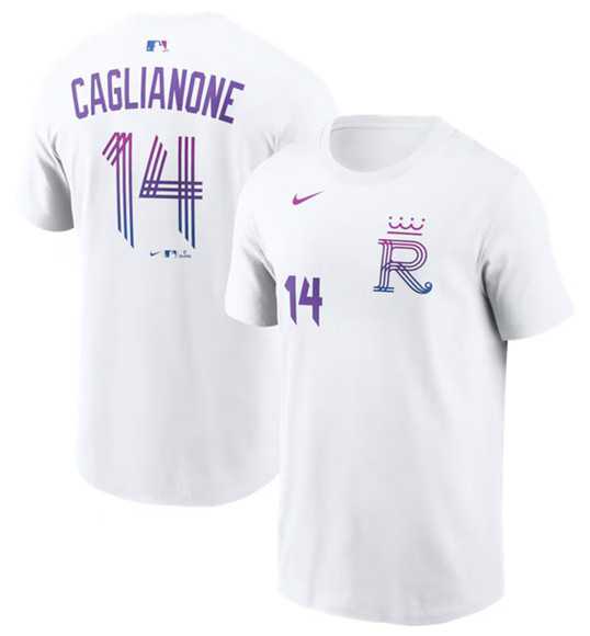 Men's Kansas City Royals #14 Jac Caglianone White 2026 City Connect Name & Number T-Shirt,We sell and wholesale Men's Kansas City Royals #14 Jac Caglianone White 2026 City Connect Name & Number T-Shirt on line form chian!