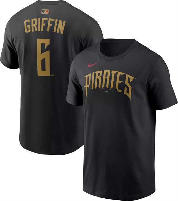 Men's Pittsburgh Pirates #6 Konnor Griffin Black 2026 City Connect T-Shirt,We sell and wholesale Men's Pittsburgh Pirates #6 Konnor Griffin Black 2026 City Connect T-Shirt on line form chian!