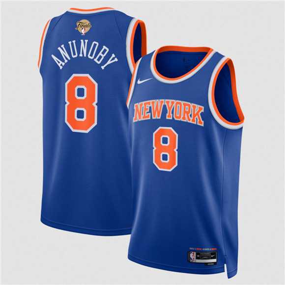Men's New Yok Knicks #8 OG Anunoby Blue 2026 Finals Patch Icon Edition Stitched Jersey Dzhi,We sell and wholesale Men's New Yok Knicks #8 OG Anunoby Blue 2026 Finals Patch Icon Edition Stitched Jersey Dzhi on line form chian!