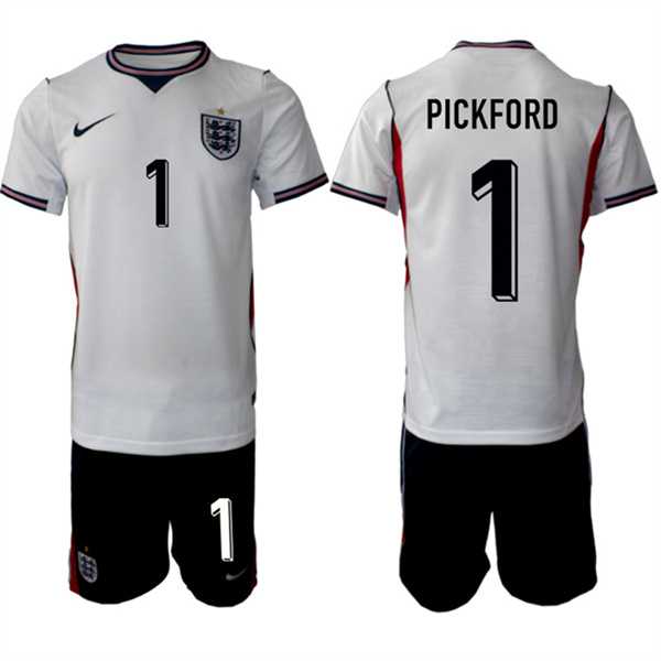 Men's England 2026 #1 Jordan Pickford White Home Soccer Jersey Suit,We sell and wholesale Men's England 2026 #1 Jordan Pickford White Home Soccer Jersey Suit on line form chian!