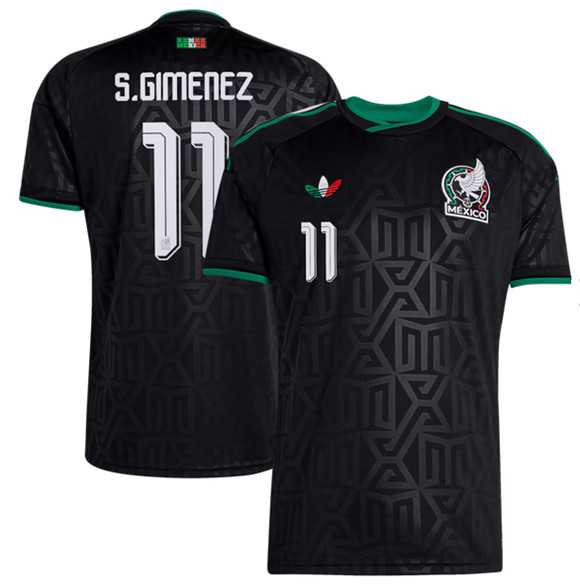 Men's Mexico #11 Santiago Gimenez Black 2026 Soccer Jersey Suit,We sell and wholesale Men's Mexico #11 Santiago Gimenez Black 2026 Soccer Jersey Suit on line form chian!