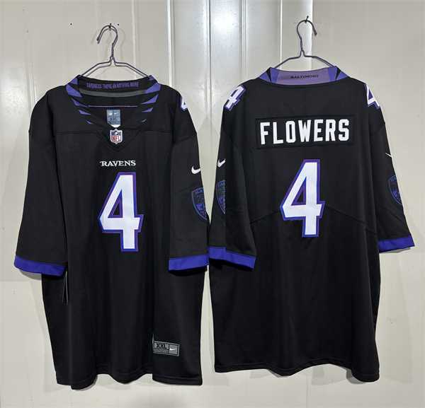 Men's Baltimore Ravens #4 Zay Flowers Black 2026 Alternate Vapor Limited Stitched Jersey,We sell and wholesale Men's Baltimore Ravens #4 Zay Flowers Black 2026 Alternate Vapor Limited Stitched Jersey on line form chian!