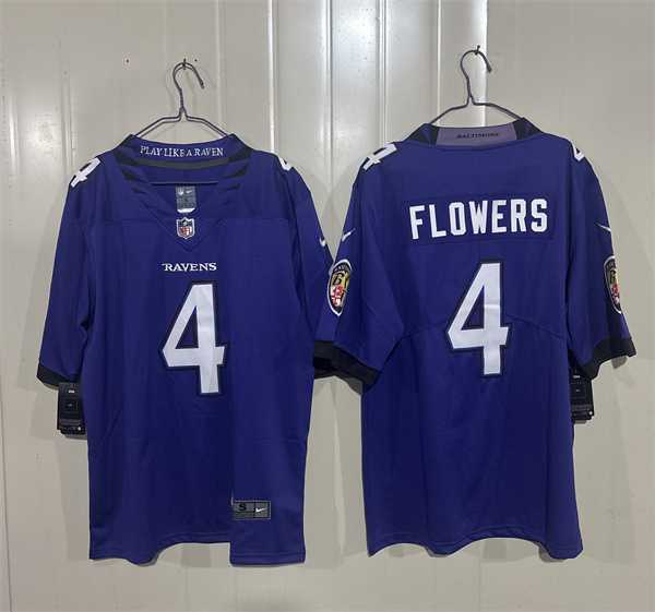 Men's Baltimore Ravens #4 Zay Flowers Purple 2026 Alternate Vapor Limited Stitched Jersey,We sell and wholesale Men's Baltimore Ravens #4 Zay Flowers Purple 2026 Alternate Vapor Limited Stitched Jersey on line form chian!