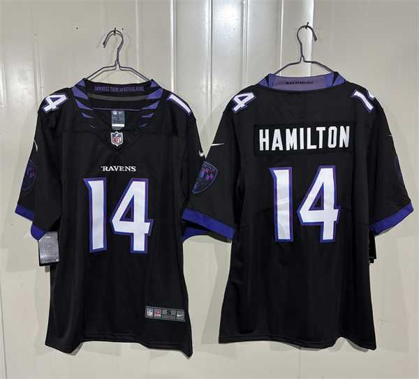 Men's Baltimore Ravens #14 Kyle Hamilton Black 2026 Alternate Vapor Limited Stitched Jersey,We sell and wholesale Men's Baltimore Ravens #14 Kyle Hamilton Black 2026 Alternate Vapor Limited Stitched Jersey on line form chian!