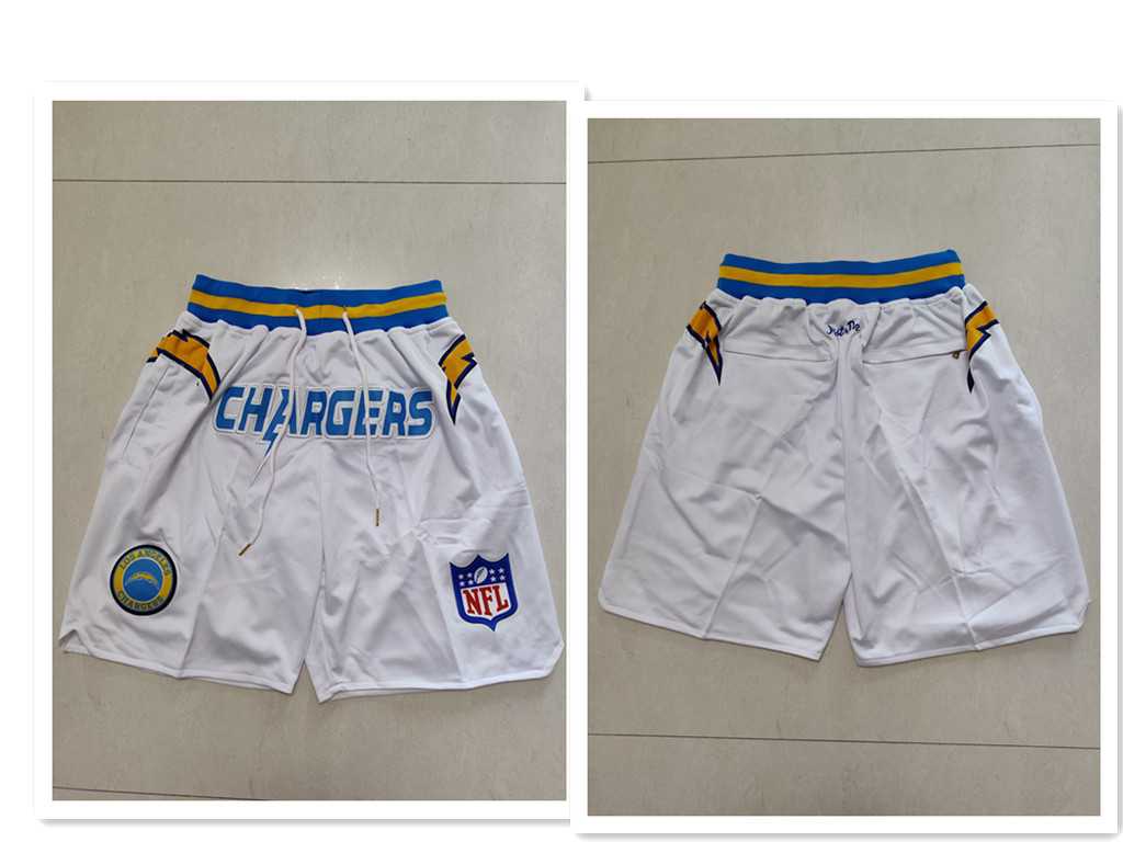 Men's Los Angeles Chargers White Just Don Swingman Shorts (Run Small),We sell and wholesale Men's Los Angeles Chargers White Just Don Swingman Shorts (Run Small) on line form chian!