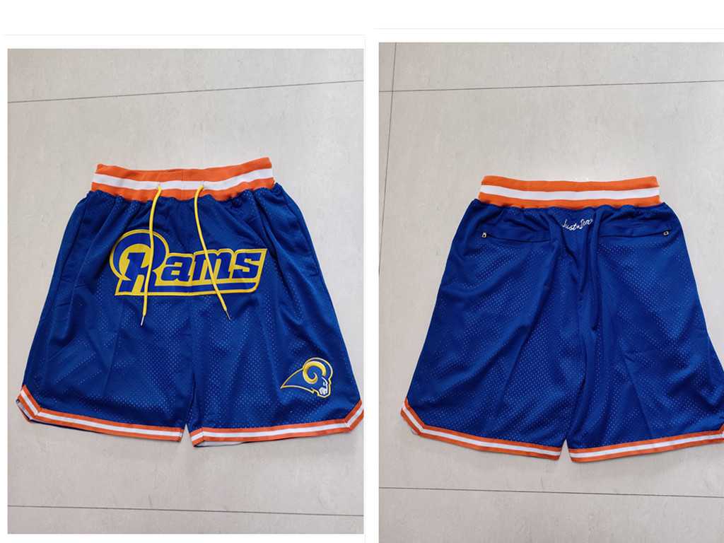 Men's Los Angeles Rams Blue Just Don Swingman Shorts (Run Small),We sell and wholesale Men's Los Angeles Rams Blue Just Don Swingman Shorts (Run Small) on line form chian!