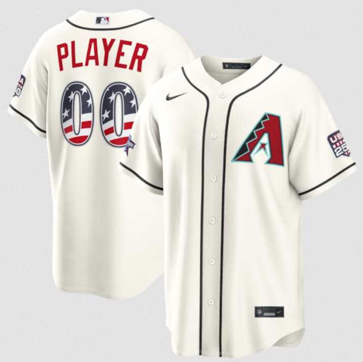 Men's Arizona Diamondbacks Active Player Custom Cream 2026 All-Star Edition Stars & Stripes & USA 250 Fourth of July Home Stadium Stitched Baseball Jersey,We sell and wholesale Men's Arizona Diamondbacks Active Player Custom Cream 2026 All-Star Edition Stars & Stripes & USA 250 Fourth of July Home Stadium Stitched Baseball Jersey on line form chian!